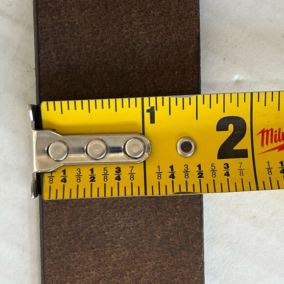 Overland Mens Sz 36 Oil Tanned Harness Leather Belt Brown Made In USA Distressed - Picture 7 of 10